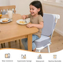 Toddler Booster Seat for Dining Table with Backrest and Adjustable Straps, Waterproof Oxford Foam Cushion with Non-Slip Bottom, Portable Chair Booster for Kitchen Use (Grey) by TinyTreasures Baby Boutique