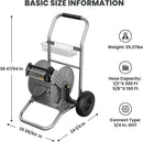 Giraffe Tools Garden Hose Reel Cart with Wheels, Heavy Duty Metal Water Hose Reel Cart, 200 ft of 1/2 Capacity, Mobile Hose Reel Cart for Outside by GreenHaven Gardens
