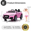 Licensed Audi Electric Kids Car, 12V Kids Ride-on Toy Car for Toddlers w/Remote - Pink by TinyTreasures Baby Boutique