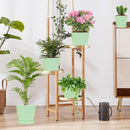 5 Pack Flower Pots for Indoor Plants, 6 inch Plant Pots Outdoor Planters for Porch Garden Office Home Decorative Holiday with Drainage Holes and Saucers, Plastic Planter Nursery Pots Green by GreenHaven Gardens