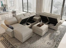 Belffin Modular Sectional Sofa with Storage Seat Oversized U Shaped Couch with Reversible Chaise Sofa Set with Ottoman Velvet Grey by CozyNest Decor