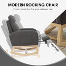 NIOIIKIT Modern Nursery Rocking Chair, Teddy Upholstered Rocking Chair with Footrest, Comfortable Rocker Chair with Side Pocket, Rocker Chair for Living Room, Bedroom, Nursing Room (Grey) by TinyTreasures Baby Boutique