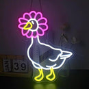 Duck Neon Sign Pink Daisy Duck Neon Signs for Wall Decor,USB Connectivity Dimmable Flower Duck Neon Light Signs for Bedroom Living Room Kids Room Apartment Home Bar Birthday Party by GreenHaven Gardens