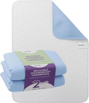 Incontinence Bed Pads - 2 Pack 34"x 52" Reusable Waterproof Mattress Protectors - Highly Absorbent, Machine Washable - for Children, Pets and Seniors - Blue - Royal Care by TinyTreasures Baby Boutique