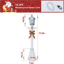 6FT Lighted Freestanding Lamp Post for Christmas Decoration, Pre-Lit Iridescent Post Lamp with 120 LED Lights & Removable Bow, Outdoor 3D Glittered Standing Festival Display, White by CozyNest Decor