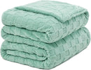 Pawque Super Soft Cozy Throw Blanket Queen Size for Couch Bed, Fluffy Sherpa Fleece Reversible Thick Warm Fuzzy Blanket for All-Season, 3D Checkered Jacquard Decorative Blankets, Sage Green, 90"x90" by CozyNest Decor