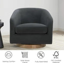 CHITA Swivel Accent Chair, FSC Certified Upholstered Velvet Barrel Chair for Living Room, Fully Assembled, Grey by CozyNest Decor