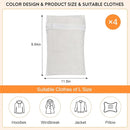 4 Piece White Small, Durable Organic Cotton Mesh Laundry Bag with Strong Zipper and Breathable Mesh, Delicate Laundry Bag for Underwear, Clothes, Pants and Socks by TinyTreasures Baby Boutique