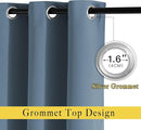 NICETOWN Blackout 72 inch Curtains for Kids Room, Grommet Room Darkening Thermal Insulated Solid Window Treatments Sound Reducing for Bedroom, 2 Panels, W37 x L72, Smoky Blue by TinyTreasures Baby Boutique