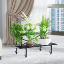 Zhongma 2 Tier Sturdy Metal Plant Stand with Wheels Heavy Duty Plant Holder for Home Indoor and Outdoor,L45.67 x W17.5 x H16.14 inch,440 LBS Capacity & Heavy Duty Construction by GreenHaven Gardens