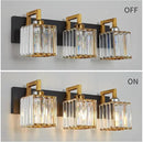 Modern Bathroom Vanity Light 3-Lights Black Gold Crystal Wall Lamp Bathroom Modern Crystal Vanity Lighting by CozyNest Decor