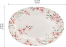 Bico Spring Sakura 16 plus 14 inch Ceramic Oval Platters Set, Set of 2, Microwave & Dishwasher Safe, for Serving Fish, Chicken, Turkey by CozyNest Decor