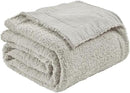 EMME Muslin and Fleece Throw Blanket Reversible - 50"*60" Grey Soft Warm Throw Blankets for Couch Bed Picnic Travel Bed by CozyNest Decor