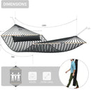 13FT Hammocks, Traditional Hand Woven Cotton Rope Hammock with Free Extension Chains for Outdoor Indoor Patio Yard 450 LSB Capacity for Two Person (Dark Grey) by GreenHaven Gardens
