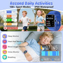 Smart Watch for Kids, 1.85" Fitness Tracker Pedometer Watch, Health, Sleep Monitor, Puzzle Games, Alarm Clock, Camera, Music Player, Torch, Activity, Gift Toys for 4 - 13 Years Old Boys and Girls by TinyTreasures Baby Boutique