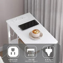 TUTOTAK Narrow Night Stand with Charging Station, Slim End Table with Plugins, Tall Side Table with 3 Fabric Drawer, Small Bedside Table with Storage, Living Room, Bedroom, White TB01BW086 by CozyNest Decor