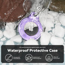 Upgrade Waterproof 4 Pack Airtags Holder with Apple Airtags Keychain, Hard PC Clear Air Tag Case, Anti-Scratch & Shock Air tag Holder, Men's Women's Keyrings & Keychains -Clear-Pink+Purple+Green+Blue by TinyTreasures Baby Boutique