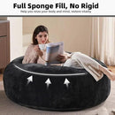 4FT Large Bean Bag Chairs,Big Adult Size Memory Foam Beanbags with Filler Included,Machine Washable Corduroy Cover,Ultra Soft Plush Gaming Bing Bag Puff Chair for Dorm, Living Room & Bedroom (Black) by CozyNest Decor