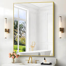 36x48inch Bathroom Mirror, Gold Rectangle Mirror with Thin Metal Frame, Large Rectangular Wall Mirrors for Bathroom, Living Room, Hair Salon, Big Farmhouse Mirror Hang Horizontal/Vertical by CozyNest Decor