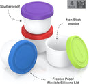 BALCI - 16oz Ice Cream Containers with Silicone Lids (Set of 4) - 1 Pint Each Freezer Food Storage Containers, Reusable, LeakProof, For Homemade IceCream Containers - Blue, Red, Green, Purple by TinyTreasures Baby Boutique