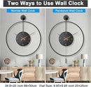 Large Modern Wall Clock,34.6×24 Inch Big Metal Minimalist Arabic Numeral Dial,Decorative Farmhouse Pendulum Wall Clocks with Walnut Pointers forLiving Room Decor, Office,Dining Room by CozyNest Decor