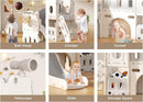 8 in 1 Toddler Slide Set, Kids Slide for Toddlers Age 1-3, Toddler Climber Slide PlaySet with Basketball Hoop,Outdoor Indoor Playground for Toddlers 1-3, White Gray by TinyTreasures Baby Boutique