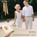 25th Wedding Anniversary Wind Chime, Happy 25th Anniversary Romantic Gifts for Couple, Parents, Wife, Husband, Friends, Sliver Anniversary's Keepsake Gifts Ideas-Large 36'' by CozyNest Decor