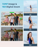 5K Digital Camera - 72MP UHD Digital Cameras for Photography - Autofocus Point and Shoot Small Camera with Flash for Kids - 2.8 Inch Screen Compact Portable Vlogging Camara with 16X Zoom, 32GB SD Card by TinyTreasures Baby Boutique