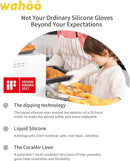 wahoo Professional Liquid Silicone Oven Mitts Gloves, Heat Resistant Gloves for Cooking, Baking, CoralAir Liner, 12 Inch, White, Large by GreenHaven Gardens