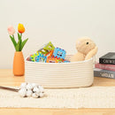Small Storage Baskets for Organizing | Closet Organizer Bins | Shelf Toy Basket | Woven Rope Baskets | Cube Decorative Box | Shallow Basket | 11.5x7.5x4.7” | 4 Packs Off White by TinyTreasures Baby Boutique