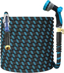 150Ft Non-Expandable Garden Hose, Flexible Water Hose with 10-Pattern Spray Nozzle, Lightweight Hose Pipe, Kink-Free, Leak-Proof, 3/4" Solid Metal Fittings by GreenHaven Gardens