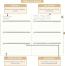 2026 Planner - JAN 2026 - DEC 2026, Planner 2026, Weekly and Monthly Planners, Leather Cover Planners with Thick Paper, Back Pocket with Notes Pages, Seashell Gold (8.5" x 11") by TinyTreasures Baby Boutique
