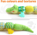 LIGHTDESIRE Baby Crocodile Musical Stuffed Animal, Infant Teething Toys with Ruler Design and Ring Bell, Suitable for Tummy Time, Newborn Boys & Girls 0-12 Months (Green) by TinyTreasures Baby Boutique