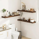 12" Deep Floating Shelves for Wall 36 Inches Long, Heavy Duty Wall Shelves for Bedroom Bathroom Kitchen Laundry Room, Farmhouse Rustic Shelves for Home Decor, 36" X 12" X 2" Set Of 2, Rustic Brown by CozyNest Decor