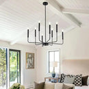 Modern Black Farmhouse Chandeliers, 8-Light Industrial Metal Chandelier Lighting, Classic Candle Hanging Pendant Light Fixtures for Kitchen Bedroom, Dining Room, Living Room,Foyer by CozyNest Decor