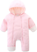 Newborn Baby Fleece Jumpsuit Girls Boys Winter Hooded Coverall Romper Cute Baby Snowsuit Clothes by TinyTreasures Baby Boutique