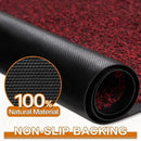 Mibao Front Door Mat, Dirt Trapper Welcome Mat for Outdoor Indoor, Non-Slip Waterproof Doormat, Durable Machine Washable Low Profile Entry Rug for Back Door Outside Patio Porch, 48" x 24", Red by CozyNest Decor