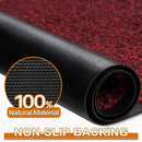 Mibao Front Door Mat, Dirt Trapper Welcome Mat for Outdoor Indoor, Non-Slip Waterproof Doormat, Durable Machine Washable Low Profile Entry Rug for Back Door Outside Patio Porch, 36" x 24", Red by CozyNest Decor