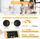 Kogonee Wooden Digital Alarm Clock, 0-100% Dimmer, 2 Alarm Settings, Weekday/Everyday Mode, 9 Mins Snooze, 12/24H, Temperature and Date Display for Office, Travel, Bedroom Alarm Clock (Bamboo) by CozyNest Decor