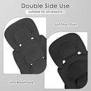 Infant Car Seat Insert for Newborn Girls Boys, Summer Mesh Baby Carseat Head Support with Strap Pads, Soft Reversible Baby Car Seat Insert Cushion Pad for Car Seat, Stroller, Bouncer, Swing, Black by TinyTreasures Baby Boutique