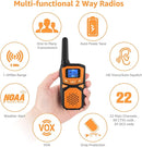 WokTok Rechargeable Long Range 2 Pack Walkie Talkies - 22 Channels VOX Scanning LCD Display - Ideal for Family Camping and Hiking by TinyTreasures Baby Boutique