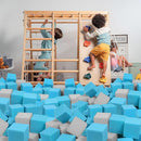 Foam Pit Cubes, 24 PCS 5 Inches Gymnastics Foam Blocks Trampoline Blocks, Multi-Sport Protective Padding for Gymnastics, Trampoline, Parkour, Skate Parks & BMX - Grey & Blue by TinyTreasures Baby Boutique