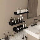 Giftgarden 16 Inch Black Floating Shelves for Wall Mount, Woodgrain Wall Shelf Ledge for Bathroom Bedroom Kitchen Living Room Office Storage, Set of 3 Different Sizes by CozyNest Decor