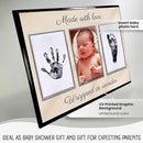 Baby Hand and Footprint Kit with Photo & Birth Details, Inkless Hand and Footprint Kit, Newborn Keepsake Plaque, Baby Shower Gifts (STYLE 2 (Baby Shower) (Made With Love)) by TinyTreasures Baby Boutique