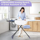 Full Size Ironing Board, 18x51 Iron Board with Metal Panel Stretchable Iron Rest, Adjustable Height Heavy Duty Heat & Scorch Resistant Cover Ironing Board, for Home, Laundry, Purple by CozyNest Decor