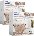 The Clean People Laundry Detergent Sheets - Laundry Soap - Ultra Concentrated, Recyclable Packaging, Stain Fighting - Sweet Petals & Vanilla, 192 Pack by CozyNest Decor