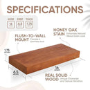 Homeforia 16 inch Oak Floating Shelf, High End Solid Real Wood 16inch Small Floating Shelves for Wall Mounted, Honey Oak Wooden 16in Floating Shelves, Heavy Duty Bracket, 16 X 6.5 X 1.75 in, Set of 3 by CozyNest Decor