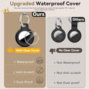 Upgrade Waterproof 2 Pack Airtags Holder with Apple Airtags Keychain, Hard PC Air Tag Case, Anti-Scratch & Shock Air tag Holder, Men's Women's Keyrings & Keychains - Black+Black by TinyTreasures Baby Boutique