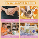 Pottery Wheel for Kids - Complete Pottery Tools Kit for Beginners, Arts and Crafts for Kids Ages 8-12 with 3 Pack Air Dry Clay, Mini Clay Making Pottery Wheel with Foot Pedal (Dog, Patented) by TinyTreasures Baby Boutique