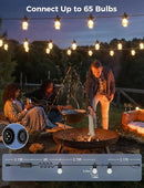 XMCOSY+ 48FT Smart Outdoor String Lights - RGBCWIC Dimmable Acrylic Bulbs, Color Changing LED Patio Lights APP WiFi Control, Compatible with Alexa, IP65 Waterproof Outside Lights for Yard Porch by GreenHaven Gardens